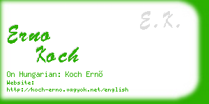 erno koch business card
