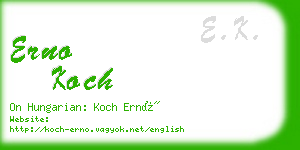 erno koch business card
